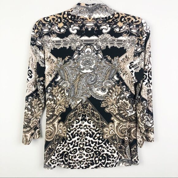 CHICO’S | Leopard Wrap Top 3/4 Sleeve Size 1 / M - Picture 8 of 10